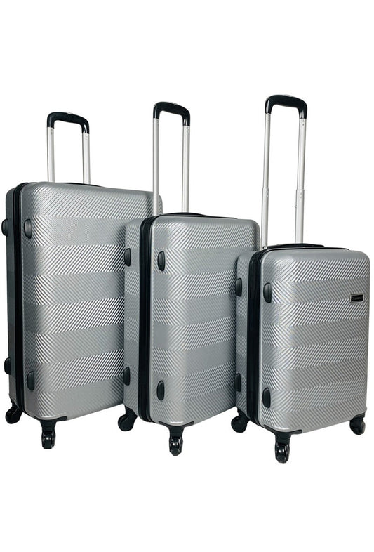Set Of 3 ABS Lightweight 4 Wheels Luggage Travel Holiday Suitcase Bags image 1