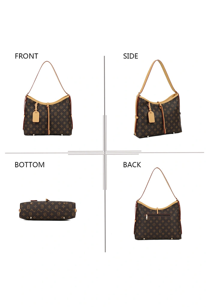Retro Printed Handbag Brown image 2
