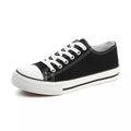 Women's Canvas Shoes Ladies Girls Trainers Plimsolls Lace Up Flat Pumps Sneakers image 0