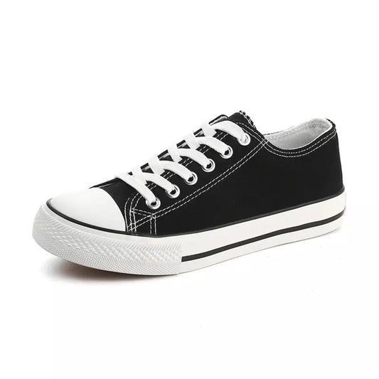 Women's Canvas Shoes Ladies Girls Trainers Plimsolls Lace Up Flat Pumps Sneakers image 0