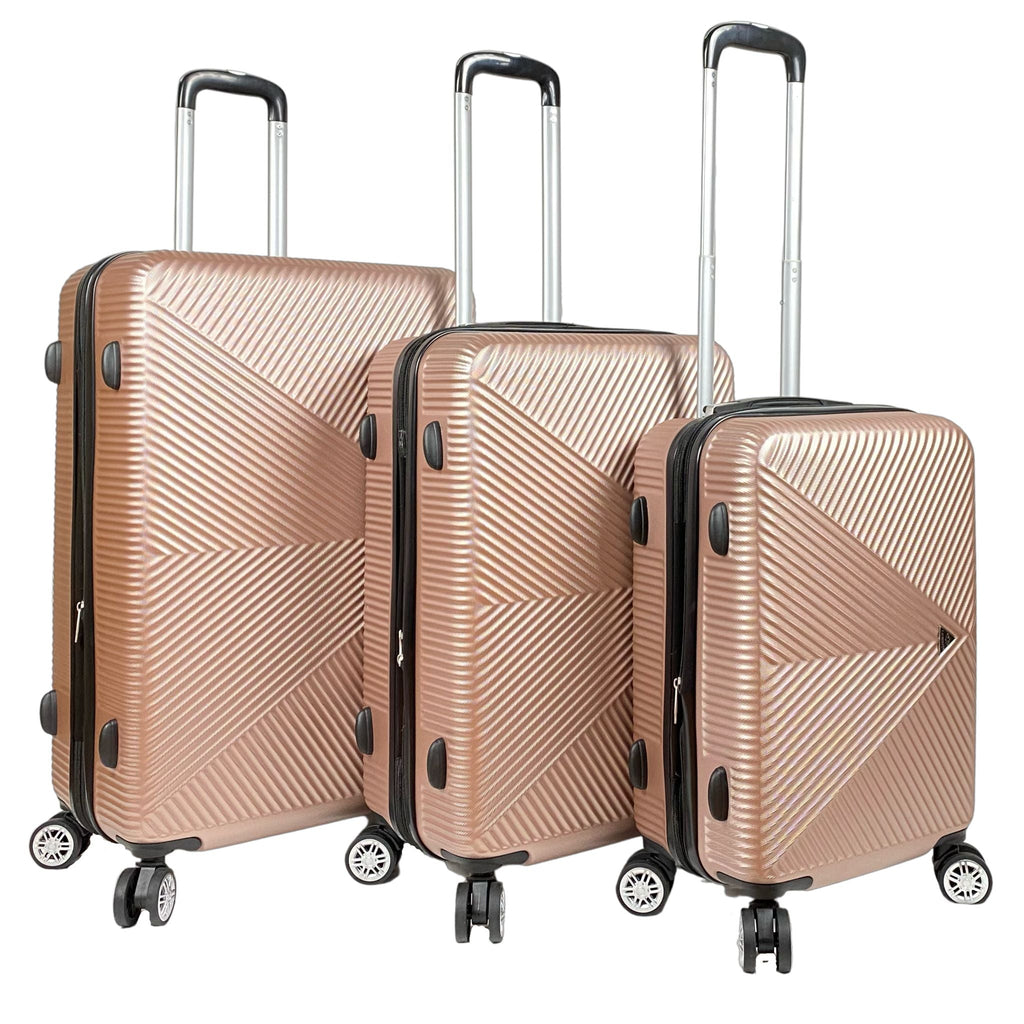 4 Wheel Hard Shell Luggage Travel Trolley Set Of 3 ABS Holiday Suitcase Bags image 2