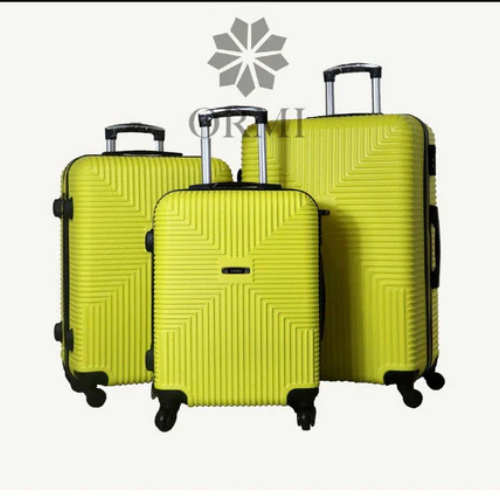 Hard Shell Luggage 4 Wheel Trolley Travel Set of 3 ABS Holiday Suitcase Bags Set