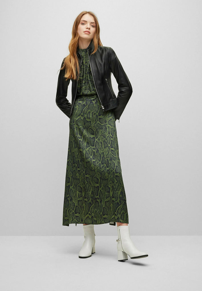 Ladies Real Leather Fitted Biker Jacket Casual Coat Black Winter Zipped Jacket image 1