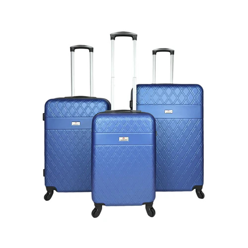 Set of 3 reinforced ABS suitcases cabin luggage travel bags lightweight 4 wheels