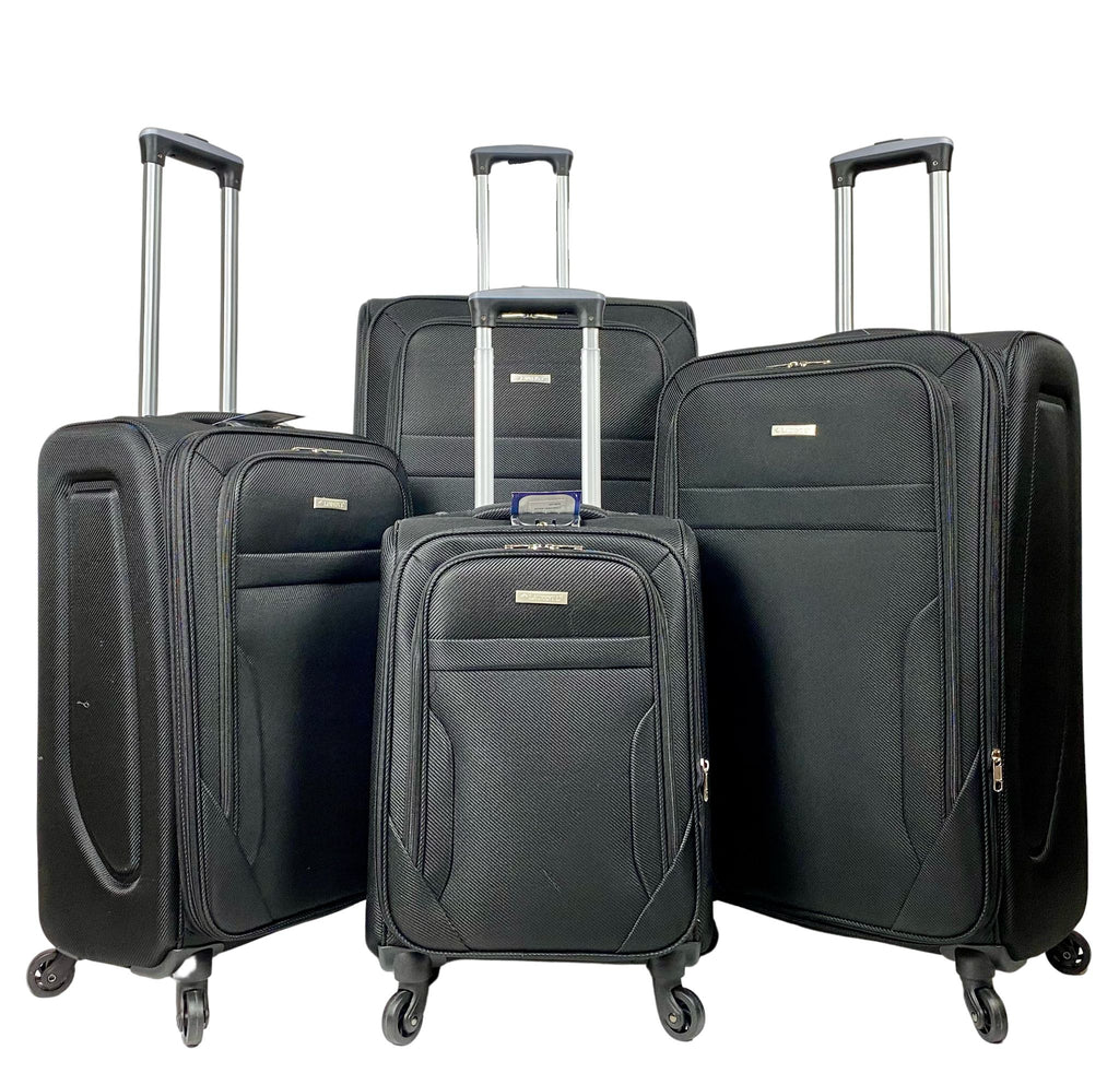 Set Of 4 Luggage Nylon Lightweight 4 Wheel Spinner Trolley Travel Bag Suitcase image 0