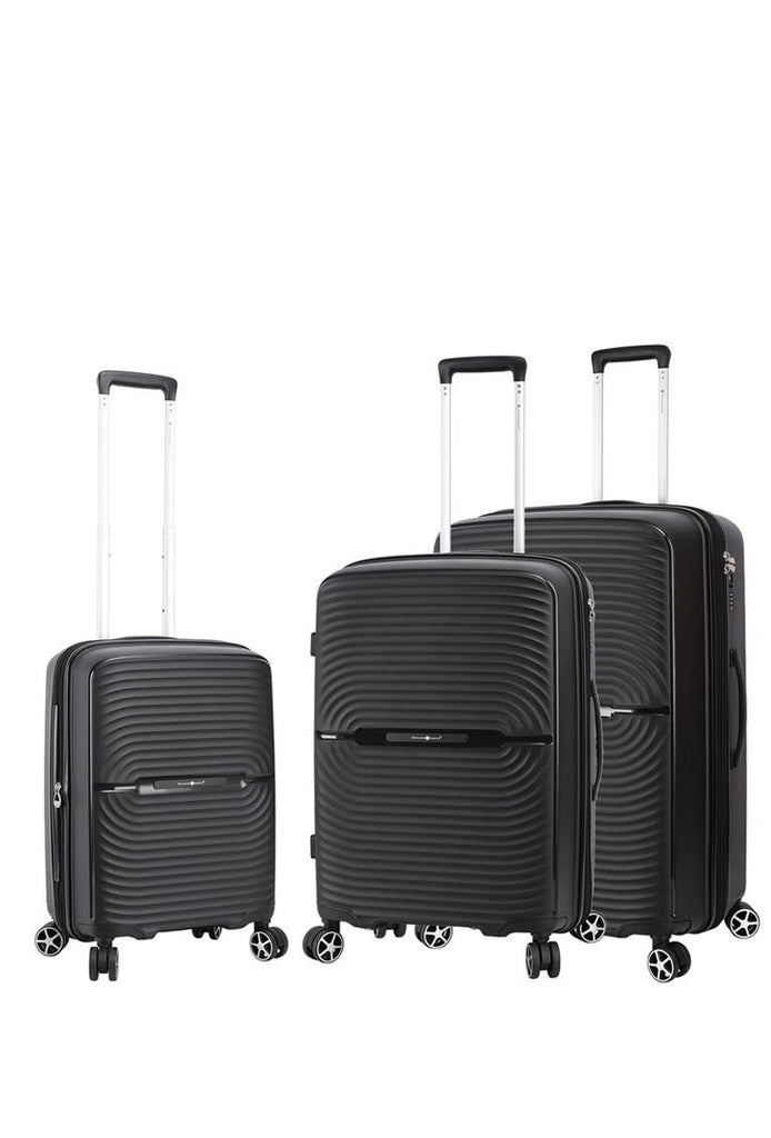 Set of 3 expandable double-wheeled trolley suitcases with TSA code image 0