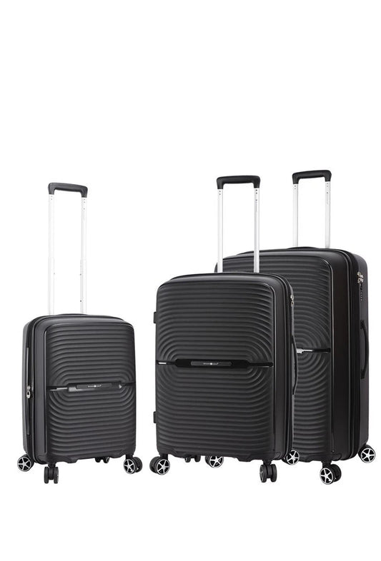 Set of 3 expandable double-wheeled trolley suitcases with TSA code image 0