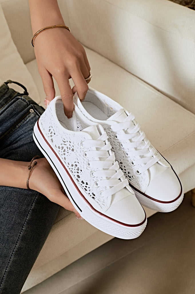 Womens Canvas Shoes Trainers Casual Plimsolls LACE UP Flat Embroidered Pumps image 1
