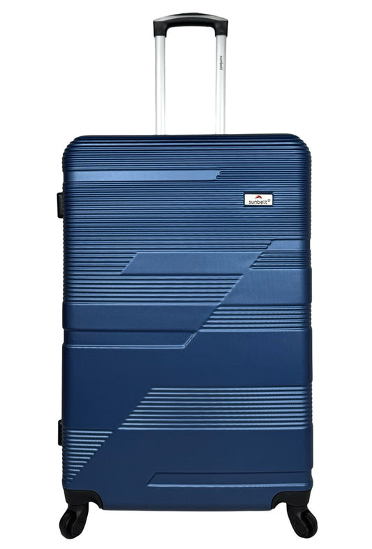 Set of 3 ABS Suitcases Hard Shell Luggage Spinner Wheels Blue ABS Travel Bags image 1