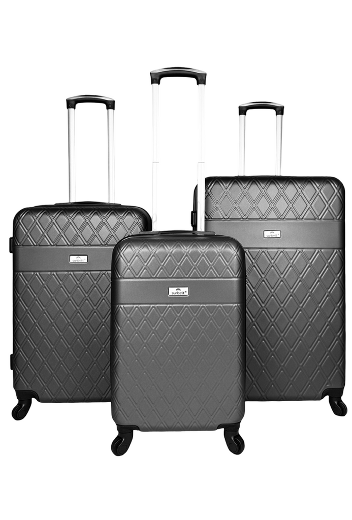 Set of 3 reinforced ABS suitcases cabin luggage travel bags lightweight 4 wheels image 9