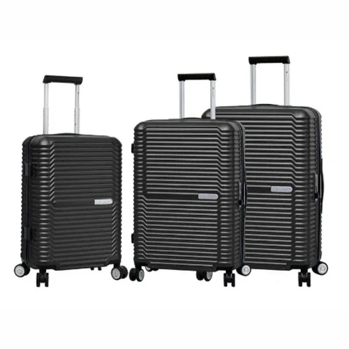 set of 3 100% PC suitcases black