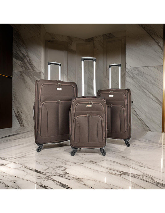 Premium 3-Piece Luggage Set Fabric Durable Stylish Spacious Travel Suitcases image 0