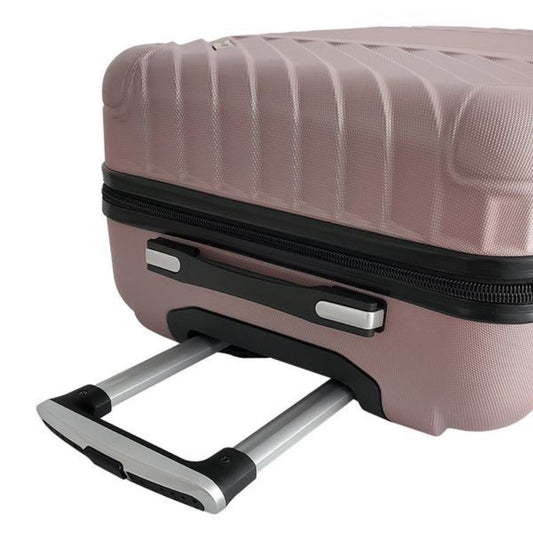 Set Of 3 ABS 4 Wheels Luggage Travel Trolley Holiday Suitcase Rose Gold Bags image 1