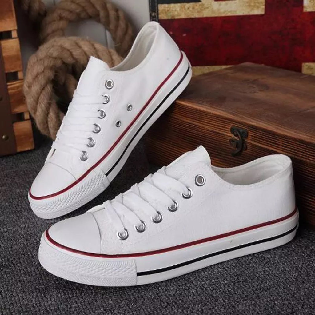 Women's Canvas Shoes Ladies Girls Trainers Plimsolls Lace Up Flat Pumps Sneakers image 3