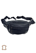 Real Leather Bum Bag Black image 0