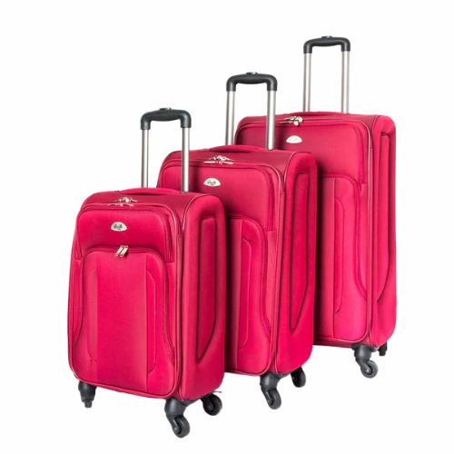 3x Travel Bags Lightweight Suitcases 4 Wheel Trolley Bags Multi Pockets Bags Set
