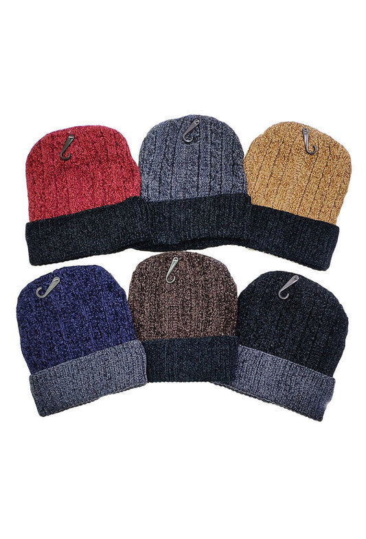 Men's Winter Beanie Soft Two Tone Fur Outdoor Extra Warm Fur Hat image 0