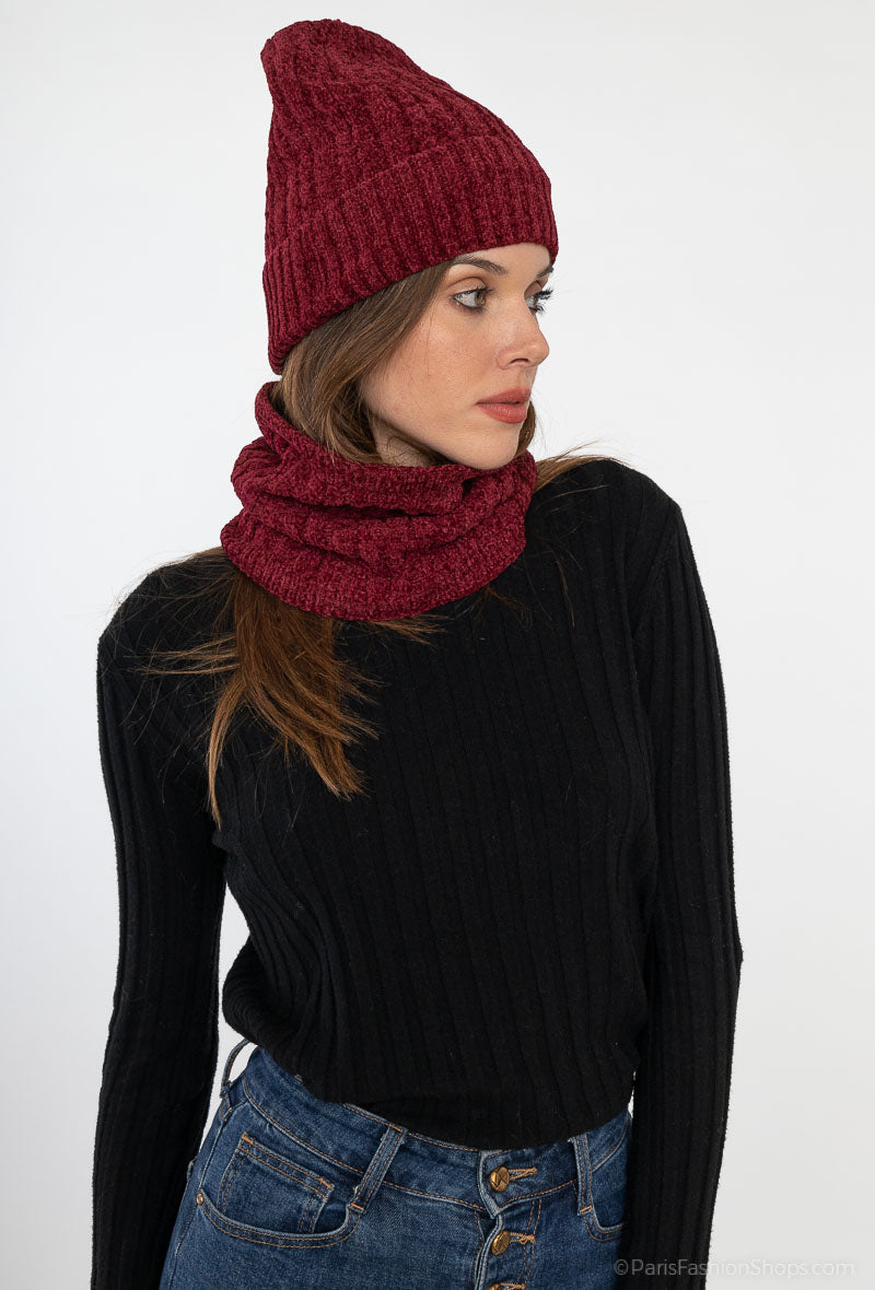 Unisex Beanie & Scarf Set Faux Fur Warm Winter Travel Outdoor Ski Thermal Set image 0
