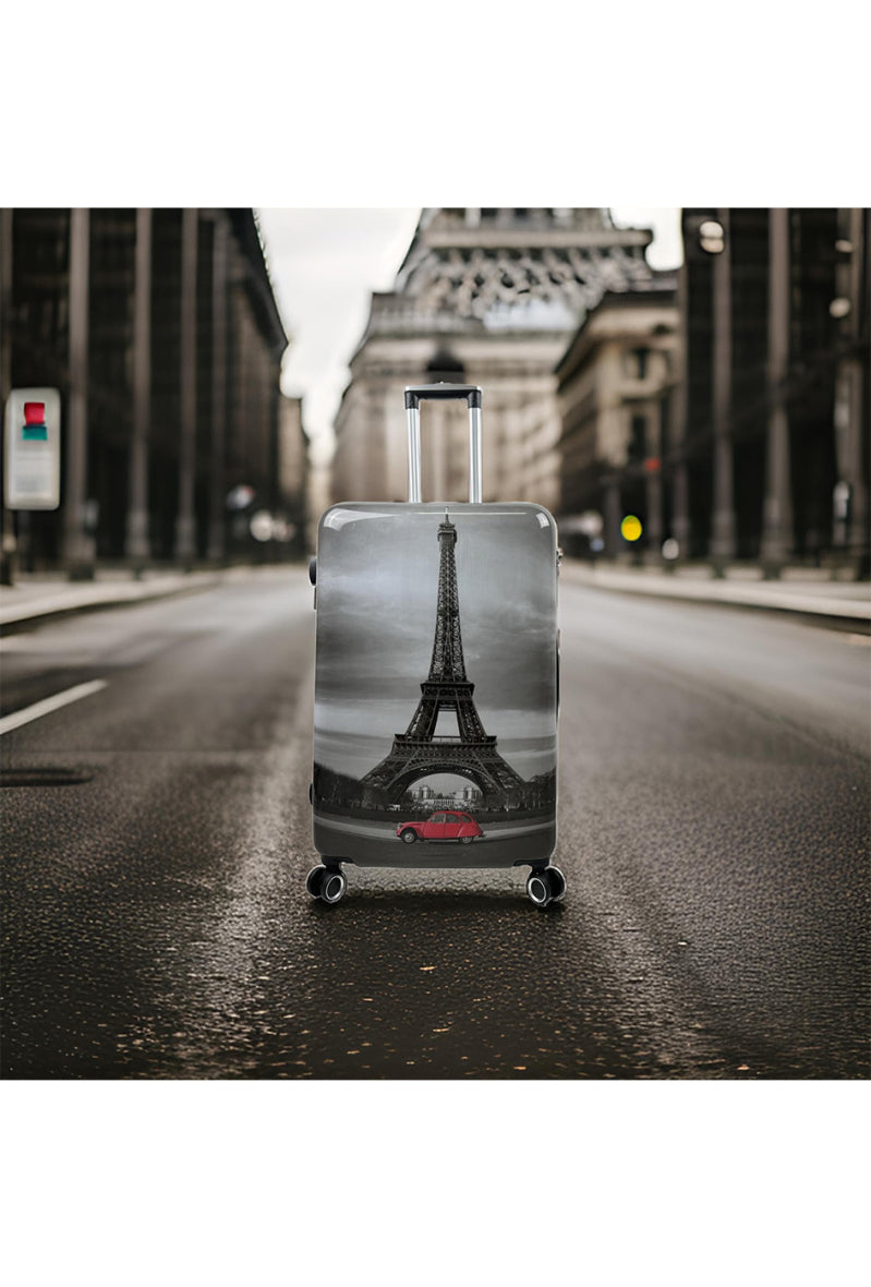 Set of 3 Reinforced ABS Suitcases Paris Luggage Collection Eiffel Tower Design image 4