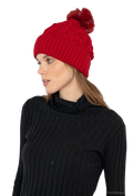 Red Winter Hat Warm Knitted image 0