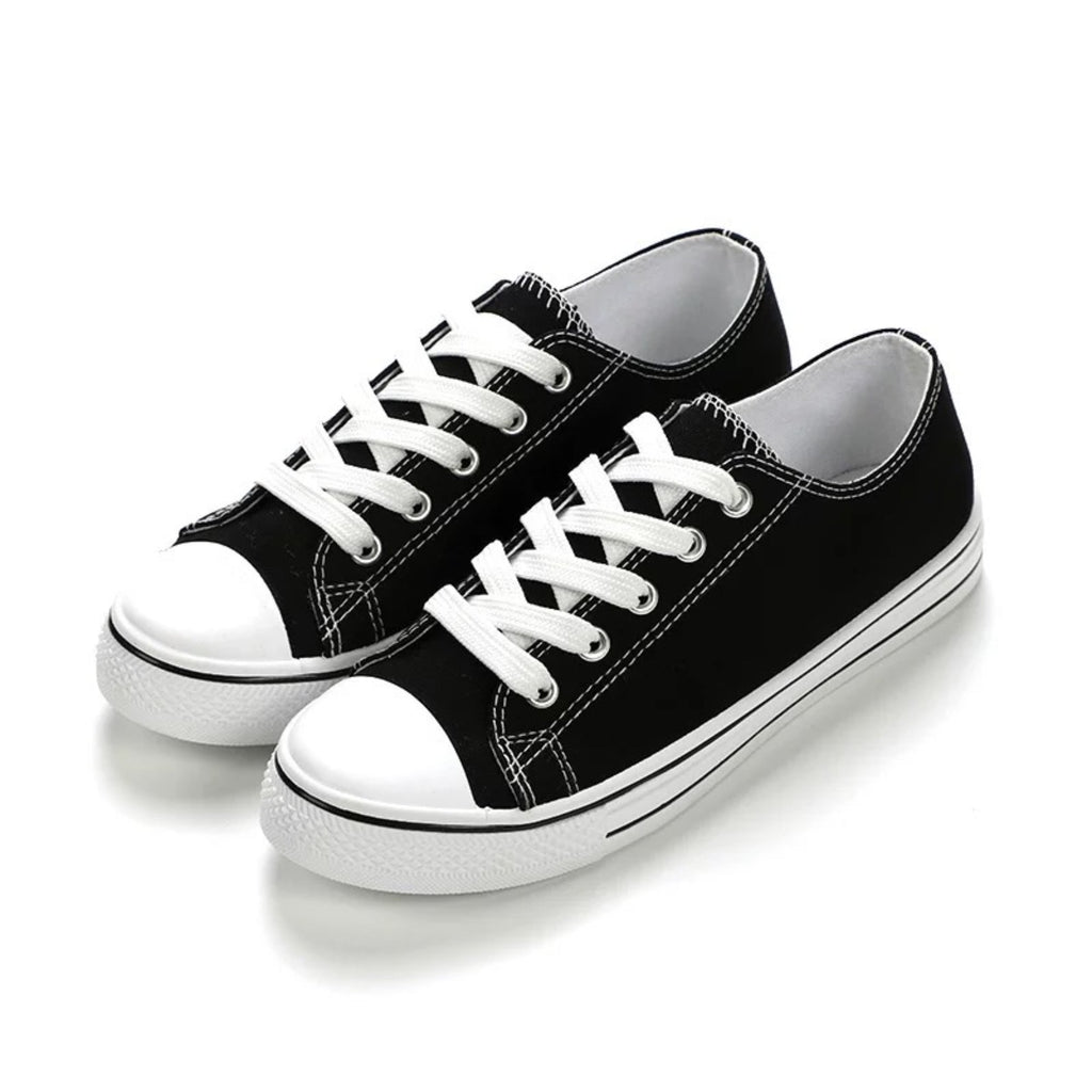 Women's Canvas Shoes Ladies Girls Trainers Plimsolls Lace Up Flat Pumps Sneakers image 5