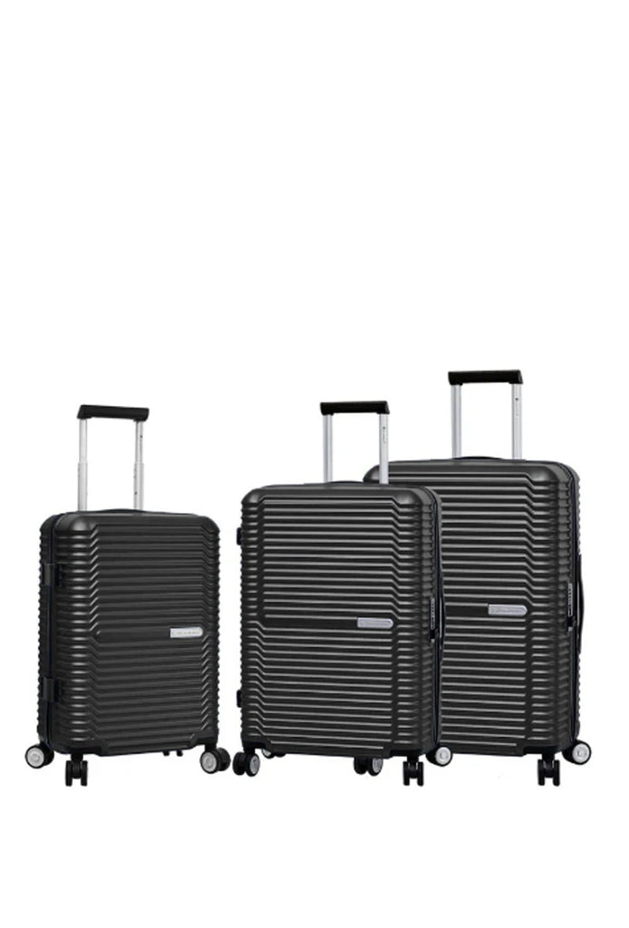 set of 3 100% PC suitcases black image 0