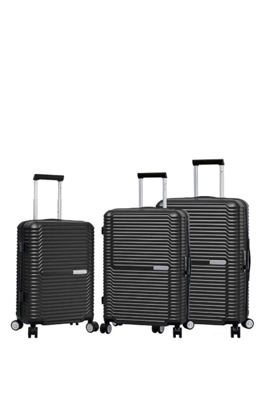 set of 3 100% PC suitcases black image 0