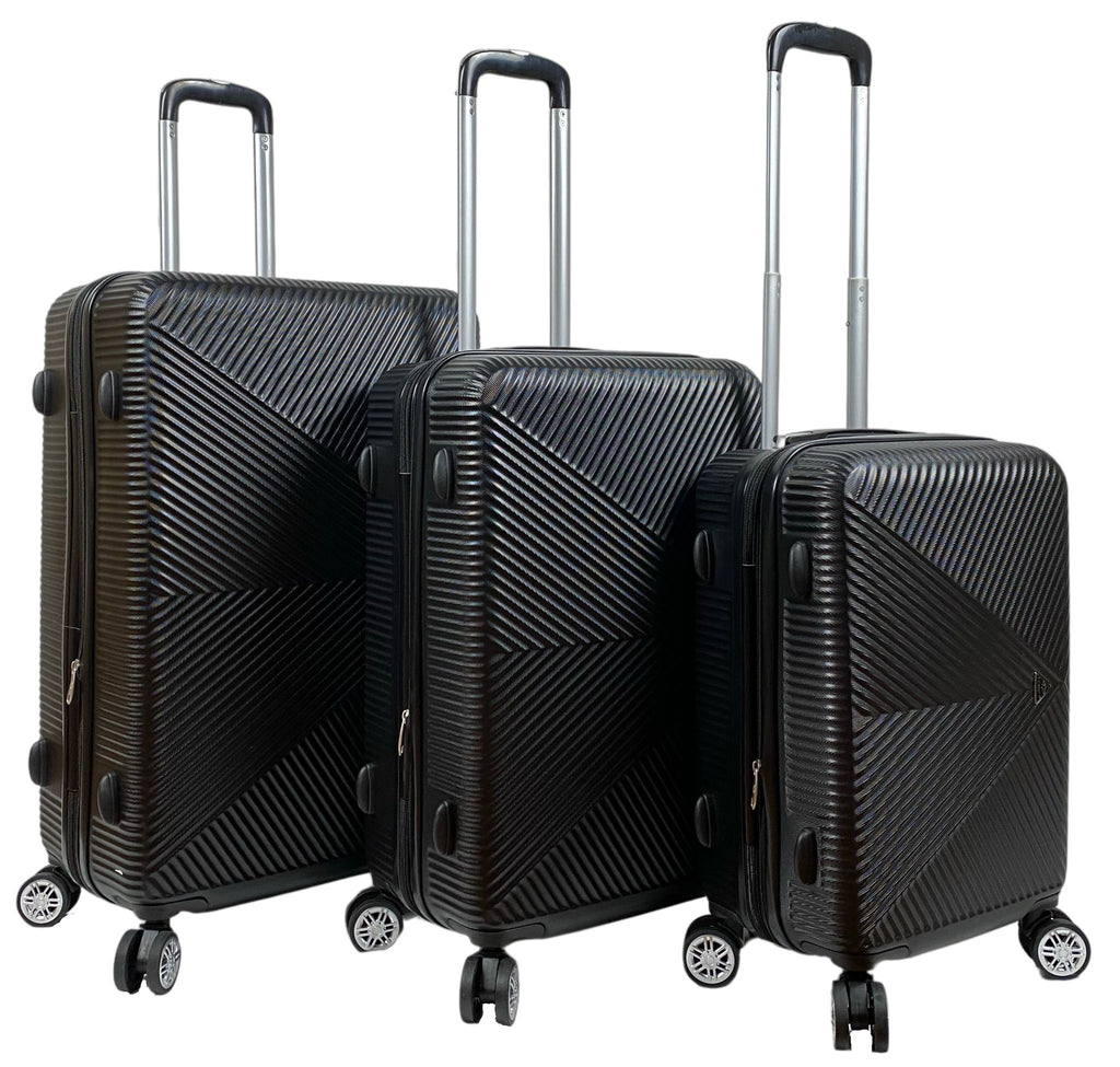 4 Wheel Hard Shell Luggage Travel Trolley Set Of 3 ABS Holiday Suitcase Bags image 1