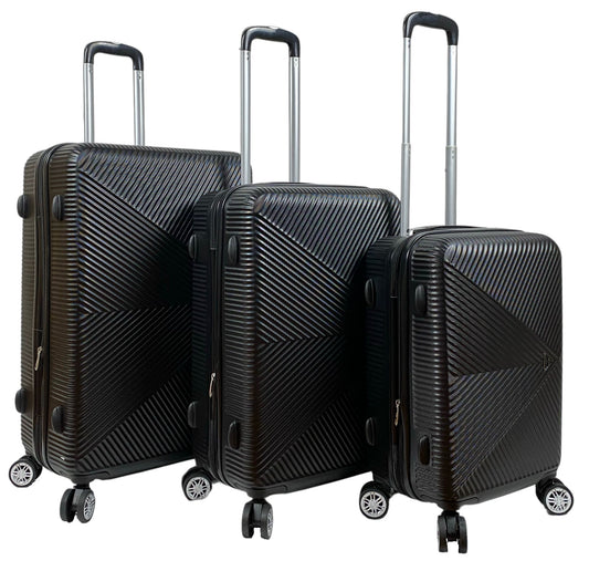4 Wheel Hard Shell Luggage Travel Trolley Set Of 3 ABS Holiday Suitcase Bags image 1