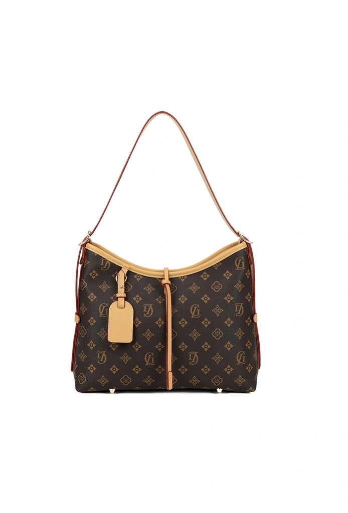 Retro Printed Handbag Brown image 0