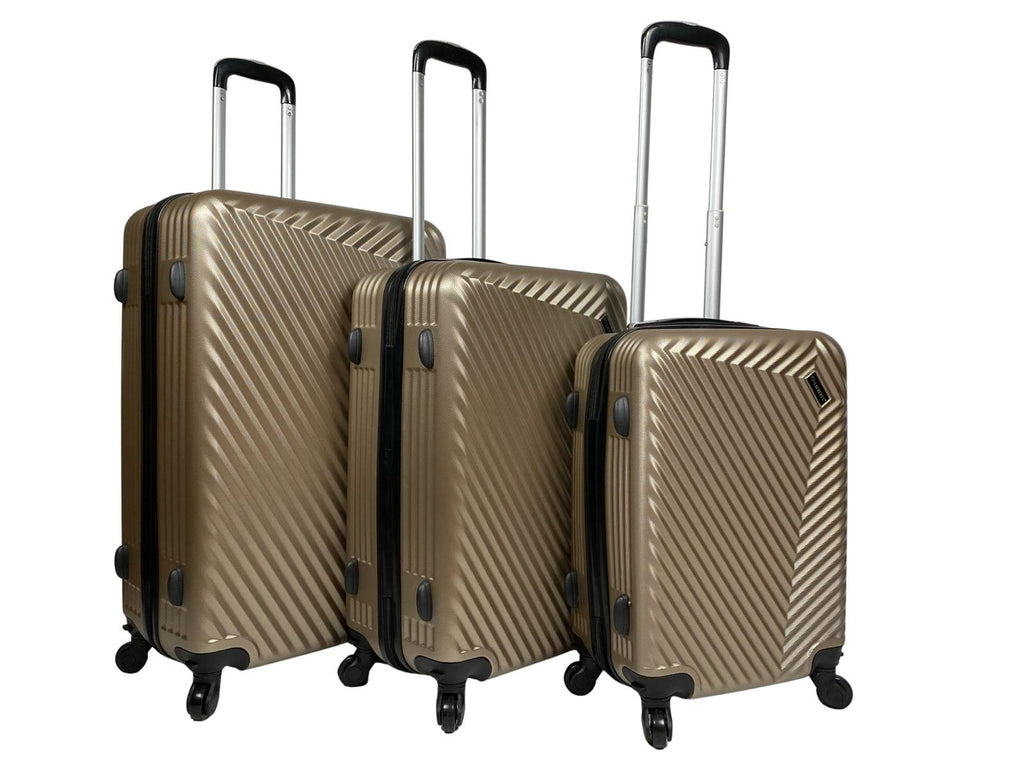 4 Wheels Luggage Travel Trolley Set Of 3 ABS Holiday Bags Lightweight Suitcase image 1