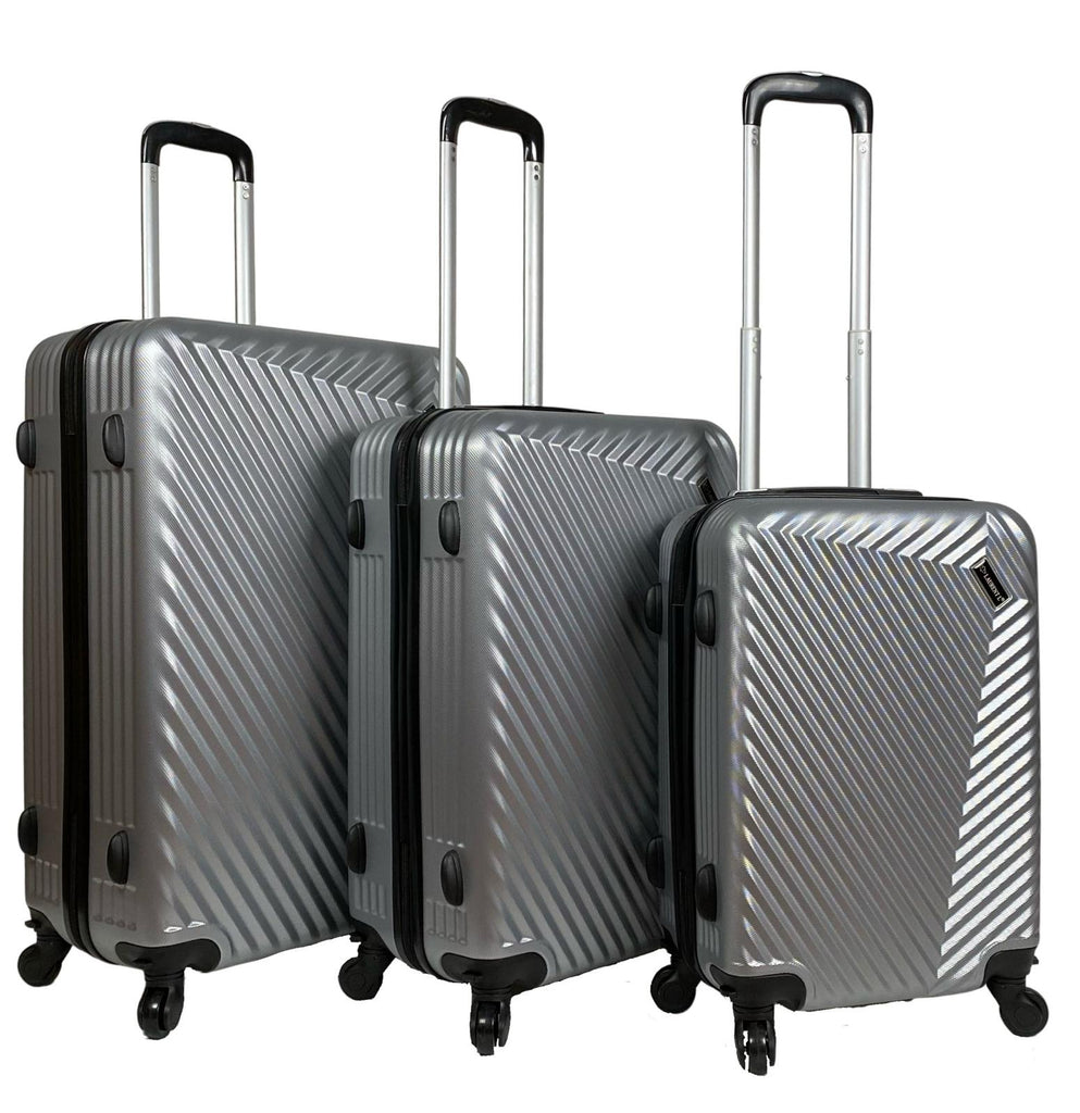 4 Wheels Luggage Travel Trolley Set Of 3 ABS Holiday Bags Lightweight Suitcase image 2