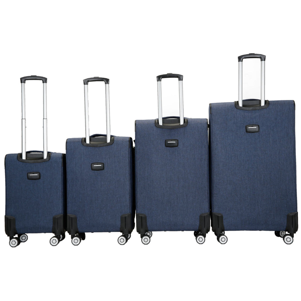 Set Of 4 Luggage Lightweight 4 Wheel Spinner Trolley Travel Bag Suitcase Blue image 1