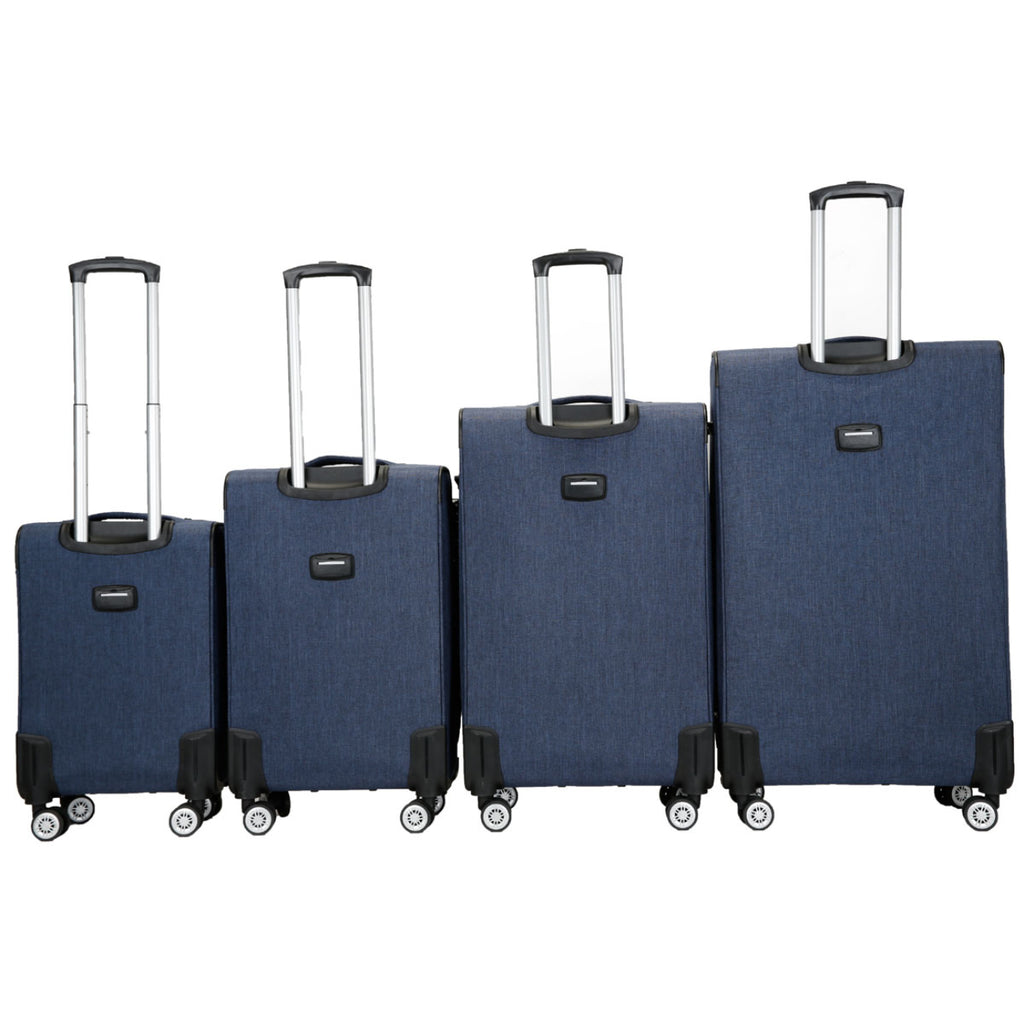Set Of 4 Luggage Lightweight 4 Wheel Spinner Trolley Travel Bag Suitcase Blue image 1