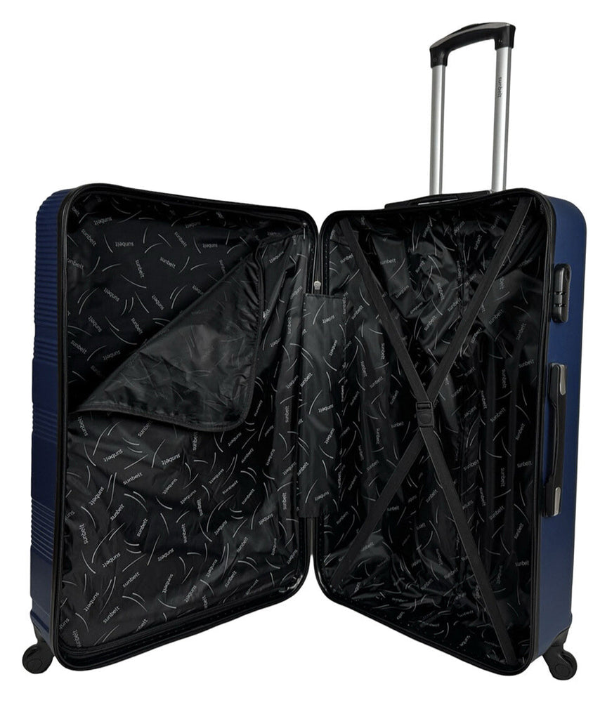 Set of 3 ABS Suitcases Hard Shell Luggage Spinner Wheels Blue ABS Travel Bags image 2