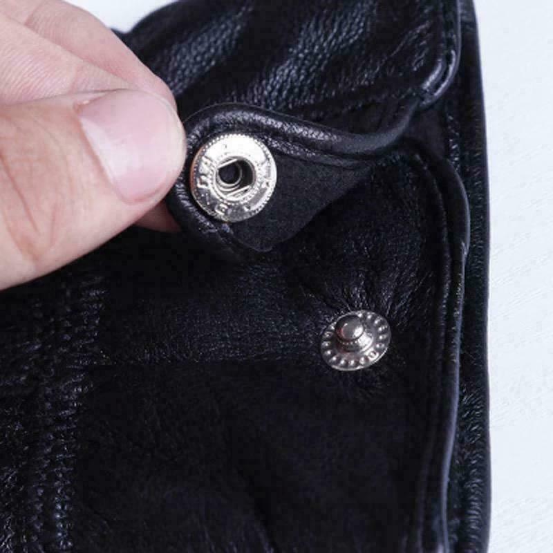 Men's Fleece Lined Leather Gloves Driving Casual Warm Classic Soft Gloves Black image 2