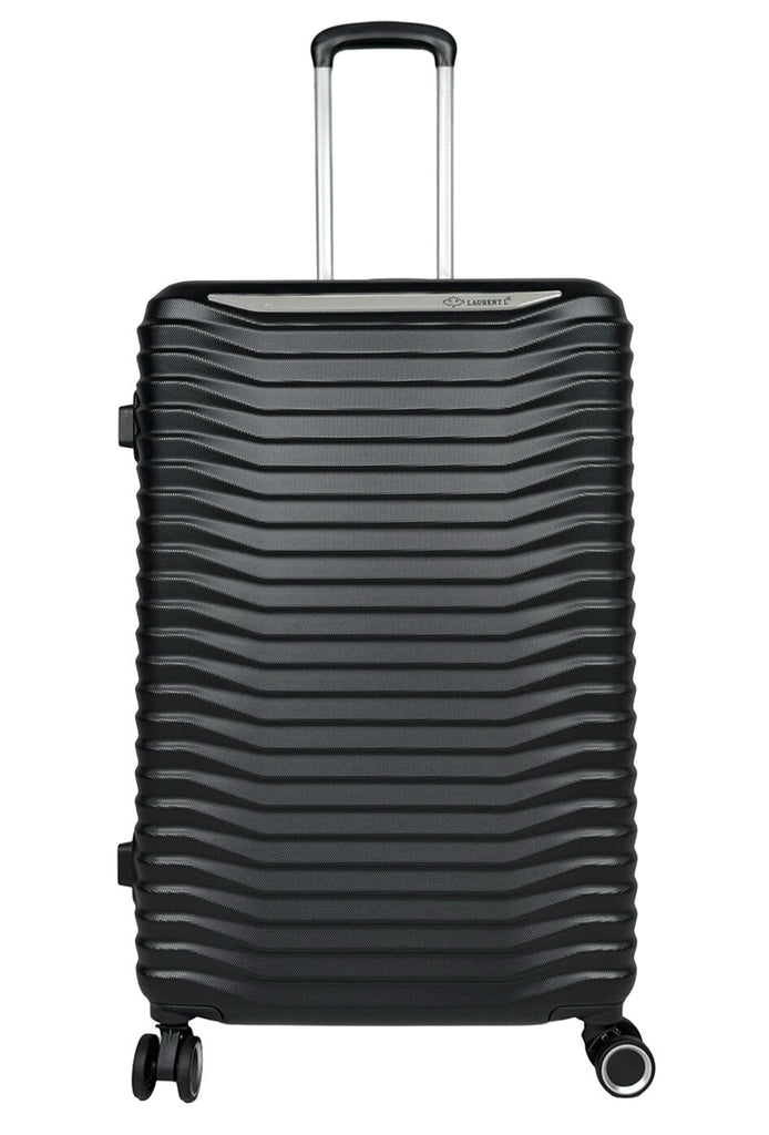 3-Piece Hard Shell Luggage Set Lightweight Suitcases Spinner Wheel Black Bags image 4